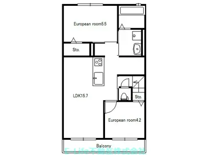 カーサレガーロ(2LDK/2階)の間取り写真