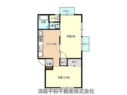 カーサ ドマーニ(2DK/1階)の間取り写真