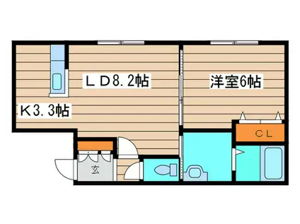 グランドサクセス月寒中央(1LDK/3階)の間取り写真