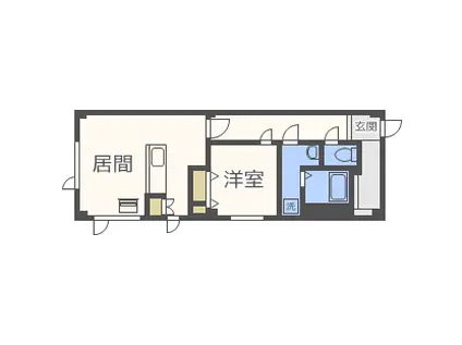 AMEX新琴似(1LDK/3階)の間取り写真