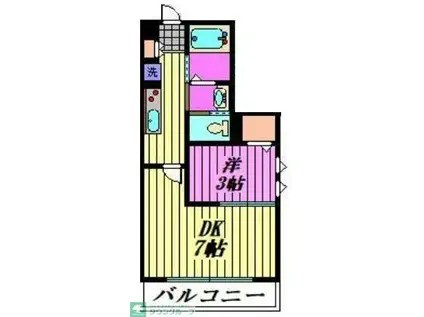 瀬崎A棟(1DK/2階)の間取り写真