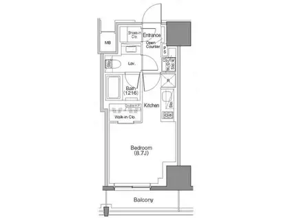 ザ・パークハビオSOHO大手町(ワンルーム/3階)の間取り写真