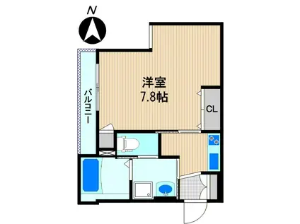 VIE ORNER川崎(1K/2階)の間取り写真