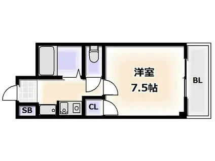 パンリーブル(1K/3階)の間取り写真