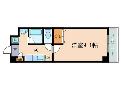 プリエール南草津(1K/4階)の間取り写真