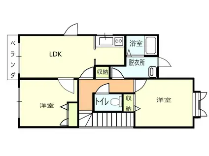 メゾンF4(2LDK/2階)の間取り写真
