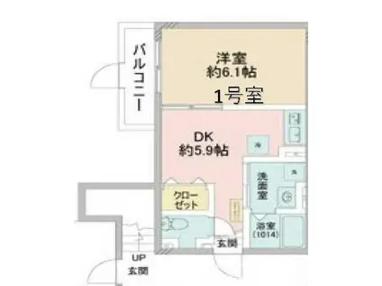 クロレ南流山IV(1DK/1階)の間取り写真