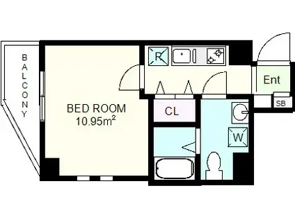 アマビーレ沼袋(1K/2階)の間取り写真