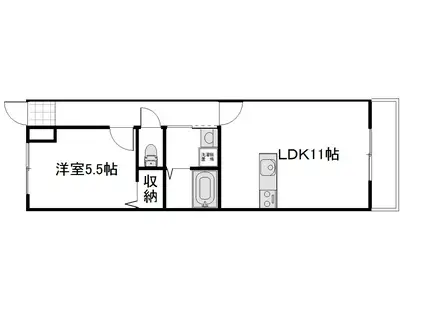 ユーティリティーホームI(1LDK/2階)の間取り写真