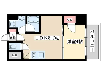 ブエナビスタ江坂広芝町(1LDK/5階)の間取り写真