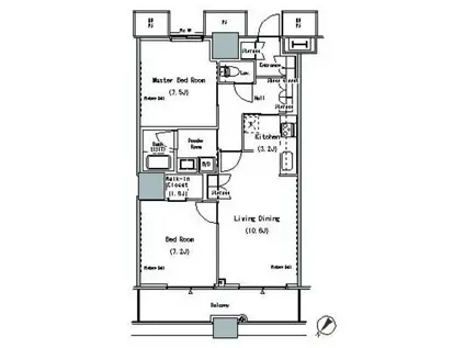ザ 東京タワーズ ミッドタワー(2LDK/4階)の間取り写真