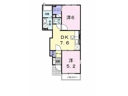 エル・サン・レイク(2DK/1階)の間取り写真