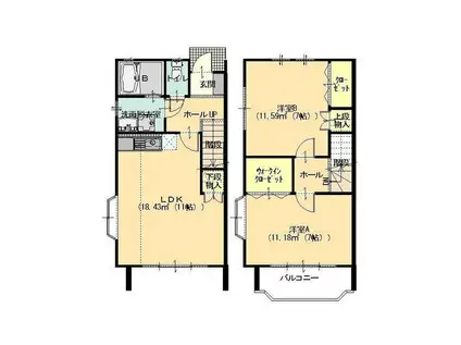 パーフェクトハウス福居(2LDK/1階)の間取り写真