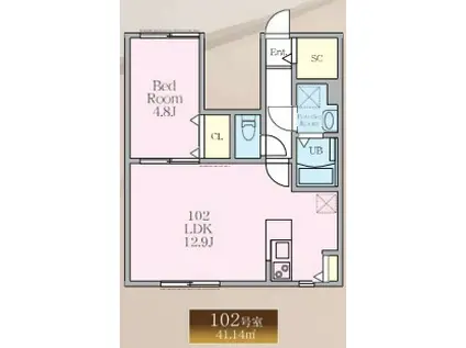 ノーザンロード東武練馬II(1LDK/1階)の間取り写真