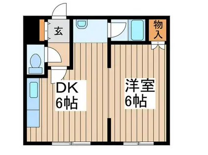 地下鉄南北線 北３４条駅 徒歩5分 4階建 築32年(1DK/2階)の間取り写真
