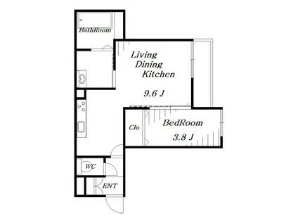 ウィンドテラスみどり台(1LDK/1階)の間取り写真