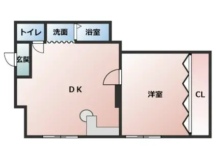 パークサイドスクエア(1DK/2階)の間取り写真