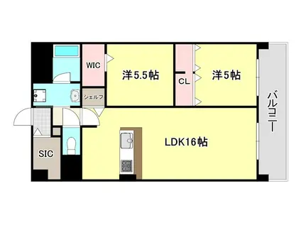 エクセルハイム東灘(2LDK/3階)の間取り写真