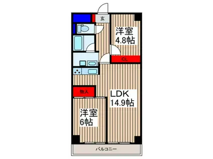 メゾン武蔵野(2LDK/2階)の間取り写真