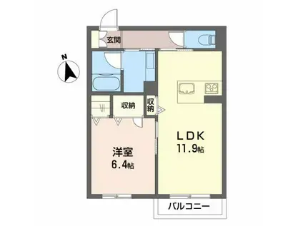 エストラパン(1LDK/2階)の間取り写真