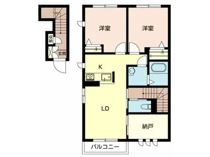 エスキュートウィズ小束台(2SLDK/2階)の間取り写真