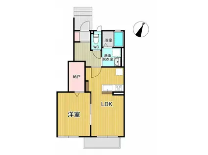 オレンジキューブI(1LDK/1階)の間取り写真