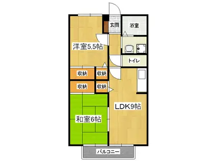 プリメーラ小野(2DK/2階)の間取り写真