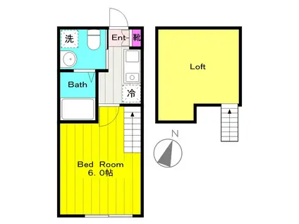 サヌーク生田(1K/1階)の間取り写真