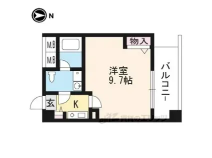 グランディオス京都東(1K/2階)の間取り写真