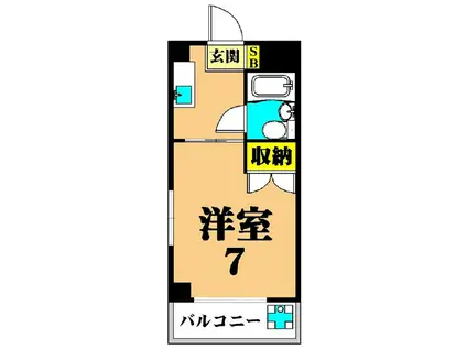 ハイツカワバタ(1K/3階)の間取り写真