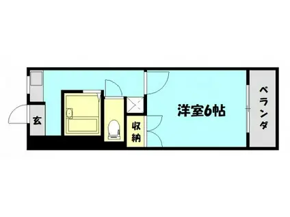 西霞YK1ビル(1K/4階)の間取り写真