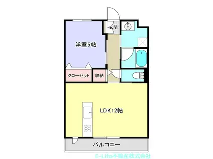 LIFE帯山VI(1LDK/4階)の間取り写真