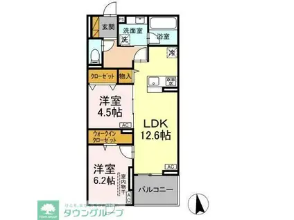 ラ・ペッシュ(2LDK/2階)の間取り写真