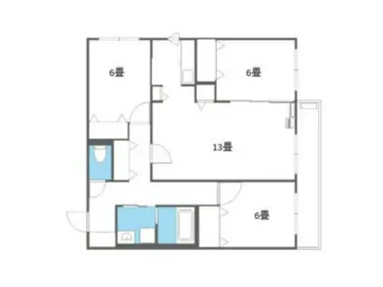 ZABO HILLS TOYOHIRA イースト・ウエスト(3LDK/5階)の間取り写真