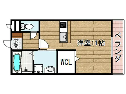 グランシャルム(1K/2階)の間取り写真