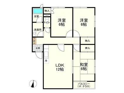 グリーンシャトルパートIV E(3LDK/2階)の間取り写真