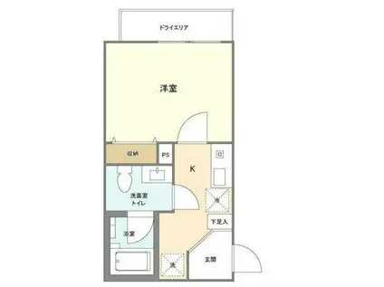 サンレイ市ヶ谷(1K/1階)の間取り写真