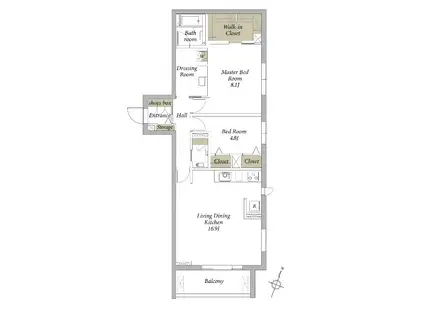 ベルミエール成城学園(2LDK/2階)の間取り写真