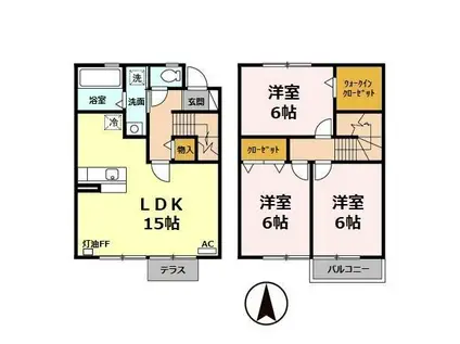 セジュールイーハトーブ(3LDK/1階)の間取り写真