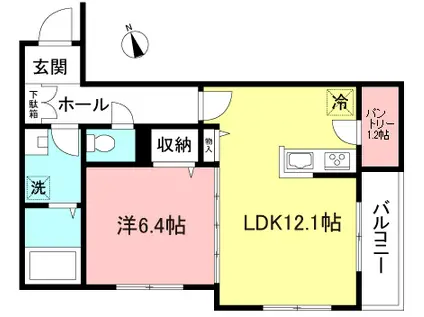 MERCATO(1LDK/2階)の間取り写真