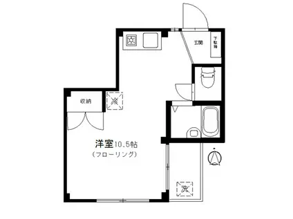 グレース・ニシハラ(ワンルーム/1階)の間取り写真