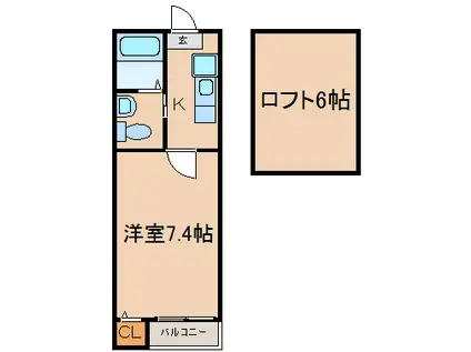 MERIVALE(1SK/1階)の間取り写真