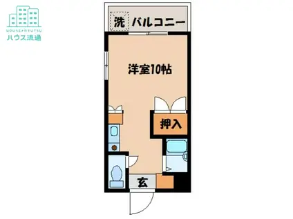 メモリアルマンション(ワンルーム/2階)の間取り写真