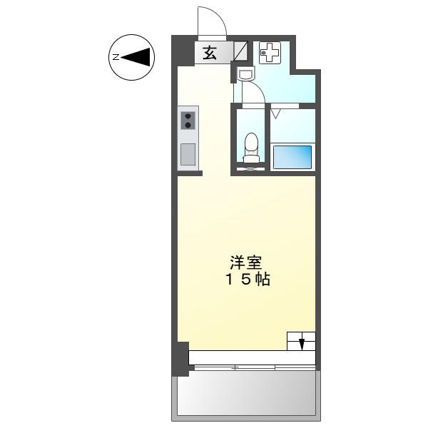 S-FORT六番町(ワンルーム/7階)の間取り写真