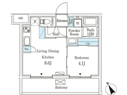 VILLE GRACE永福町(1LDK/3階)の間取り写真