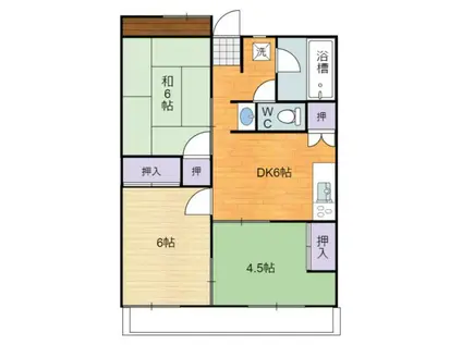 コーポわたなべ(3DK/4階)の間取り写真