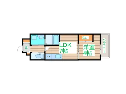 シェルグランデ六丁の目(1LDK/6階)の間取り写真