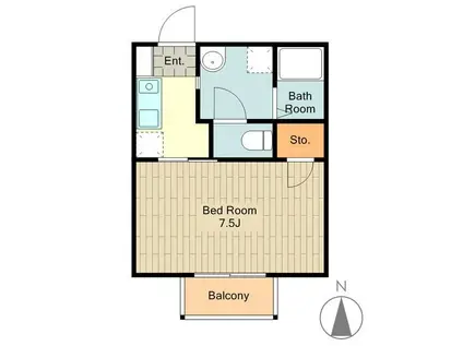 リヴェール(1K/1階)の間取り写真