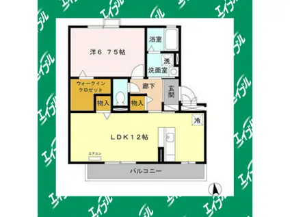 ホープM I・II(1LDK/3階)の間取り写真