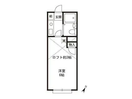 パレスラック(1K/1階)の間取り写真